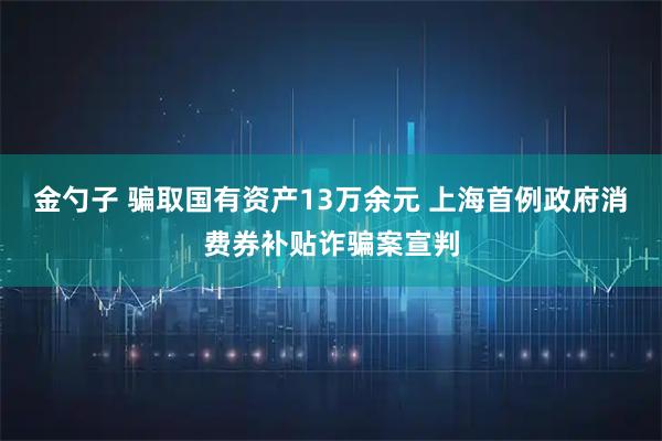 金勺子 骗取国有资产13万余元 上海首例政府消费券补贴诈骗案宣判