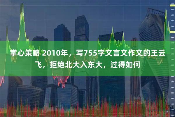 掌心策略 2010年，写755字文言文作文的王云飞，拒绝北大入东大，过得如何